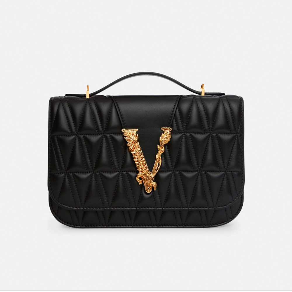 Womens Virtus Bag  Versace Virtus Shoulder Bag Black ~ Aniwaya Wood