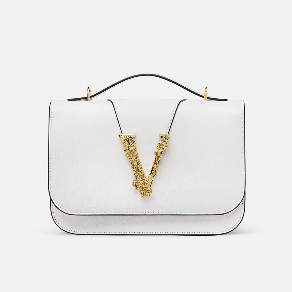 Versace Women Virtus Shoulder Bag-White