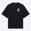 Balenciaga Men Barcode Wide Fit T-Shirt in Black and White Vintage Jersey