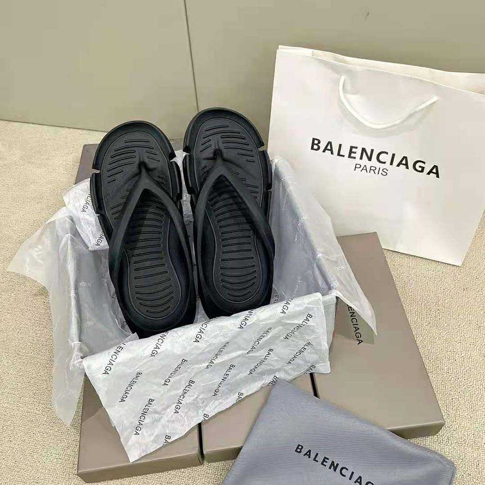 Balenciaga Women Mold Thong Sandal in Black