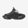 Balenciaga Women Track Mule in Black Mesh and Nylon