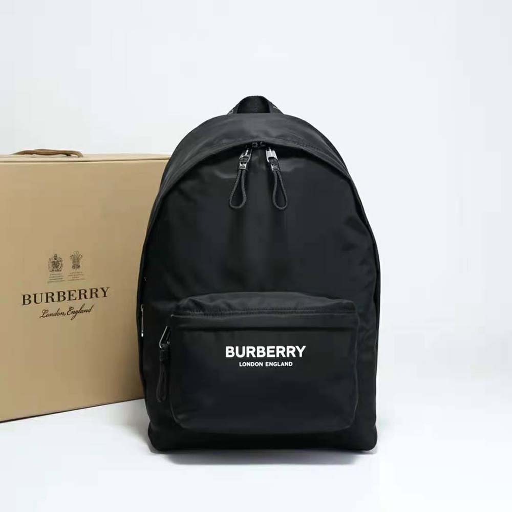 burberry logo print econyl backpack