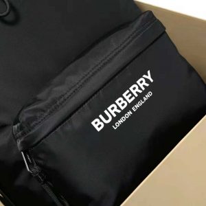 Burberry Men Logo Print ECONYL Backpack-Black