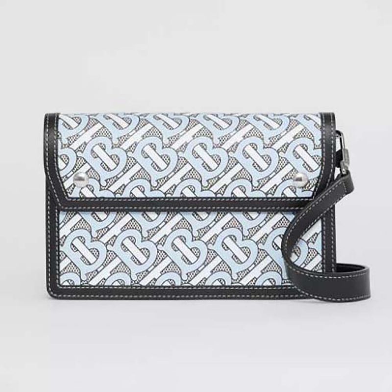 Burberry Men Horseferry Print Canvas and Leather Crossbody Bag