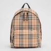 Burberry Men Vintage Check Nylon Backpack-Beige