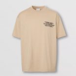 Burberry Women Location Print Cotton Oversized T-shirt-Sandy