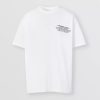 Burberry Women Location Print Cotton Oversized T-shirt-White