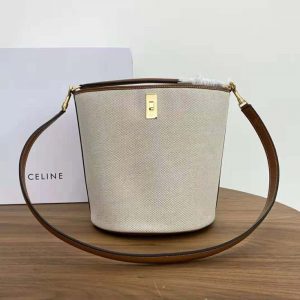 Bucket 16 Bag in textile and calfskin - CELINE
