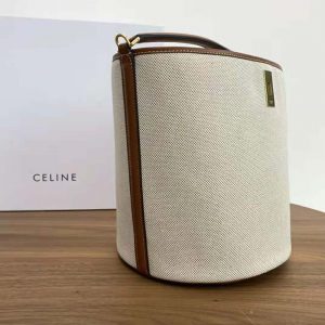 Bucket 16 Bag in textile and calfskin - CELINE