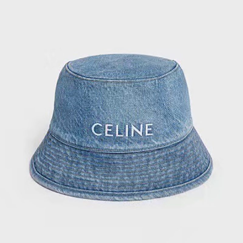 Celine Women Bucket Hat in Denim-Black