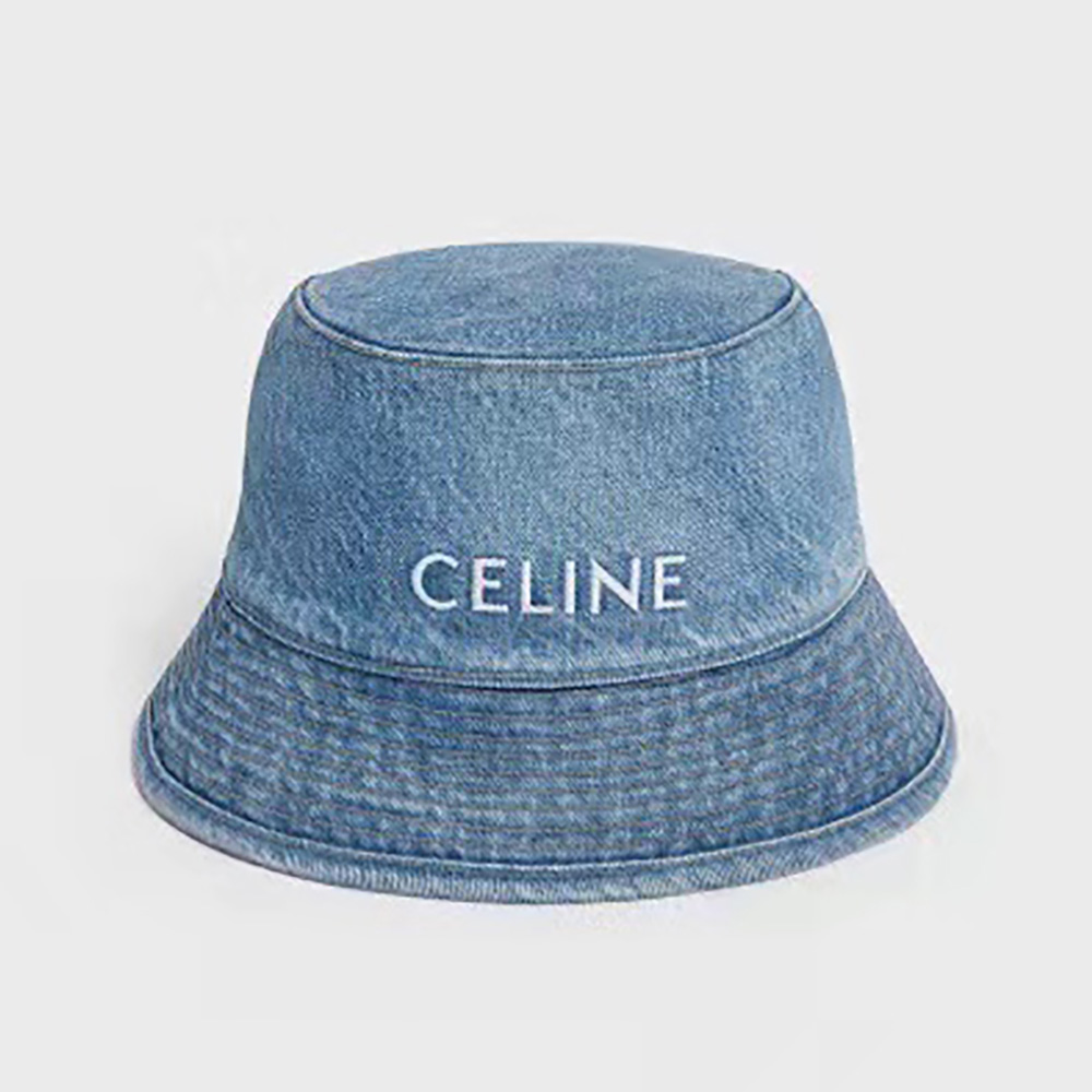 Celine Women Bucket Hat in Denim-Blue