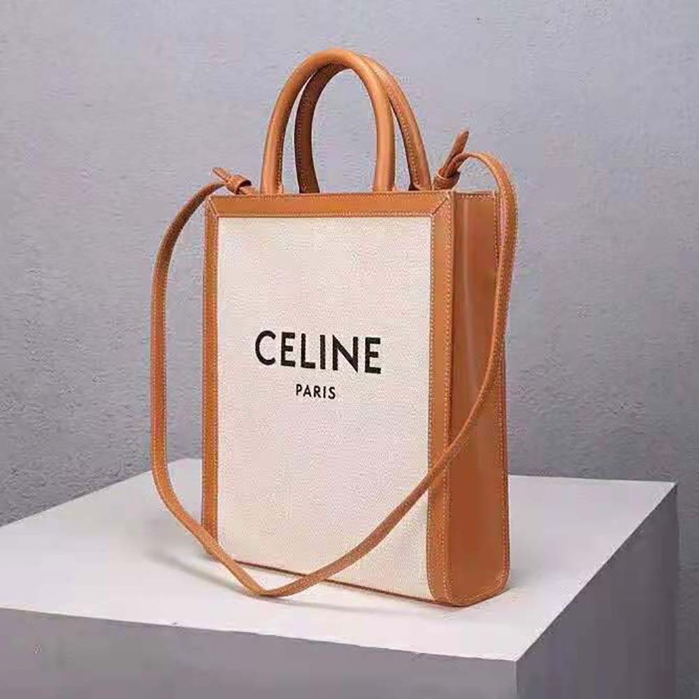 Celine Women Small Vertical Cabas Celine in Canvas with Celine