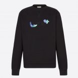 Dior Men Oversized Dior and Kenny Scharf Sweatshirt Black Cotton Fleece