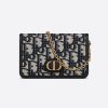 Dior Women 30 Montaigne nano pouch Blue Dior Oblique Jacquard