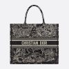 Dior Women Book Tote Black and White Dior Around the World Embroidery 11 Dior Women Book Tote Black and White Dior Around the World Embroidery