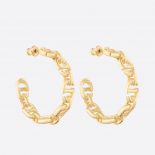 Dior Women CD Navy Earrings Gold-Finish Metal