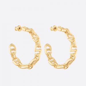 Dior Women CD Navy Earrings Gold-Finish Metal