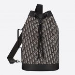 Dior Women Crossbody Backpack Beige and Black Dior Oblique Jacquard
