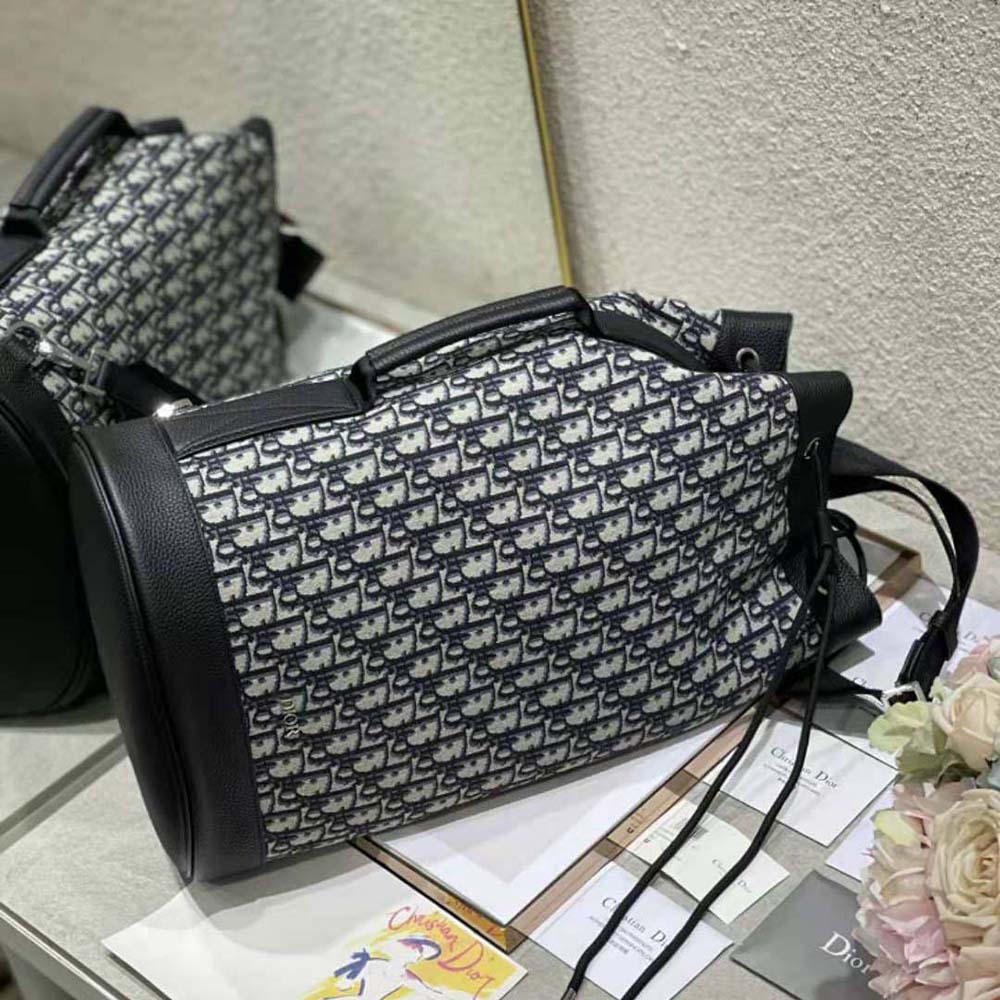 Dior Women Crossbody Backpack Beige and Black Dior Oblique Jacquard 7 Dior Women Crossbody Backpack Beige and Black Dior Oblique Jacquard - Image 7