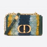 Dior Women Small Dior Caro Bag Green Multicolor Tie and Dior Cannage Denim