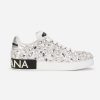 Dolce Gabbana D&G Women Calfskin Nappa Portofino Sneakers with All-Over Embroidery 11 Dolce Gabbana D&G Women Calfskin Nappa Portofino Sneakers with All-Over Embroidery