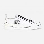 Dolce Gabbana D&G Women Hand-painted Canvas Portofino Light Sneakers-White