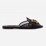 Dolce Gabbana D&G Women Mesh Mules with Baroque DG Logo