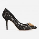 Dolce Gabbana D&G Women Taormina Lace Pumps with Devotion Heart
