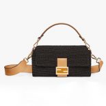 Fendi Women Baguette Bag in Traditional Cotton Crochet Bag