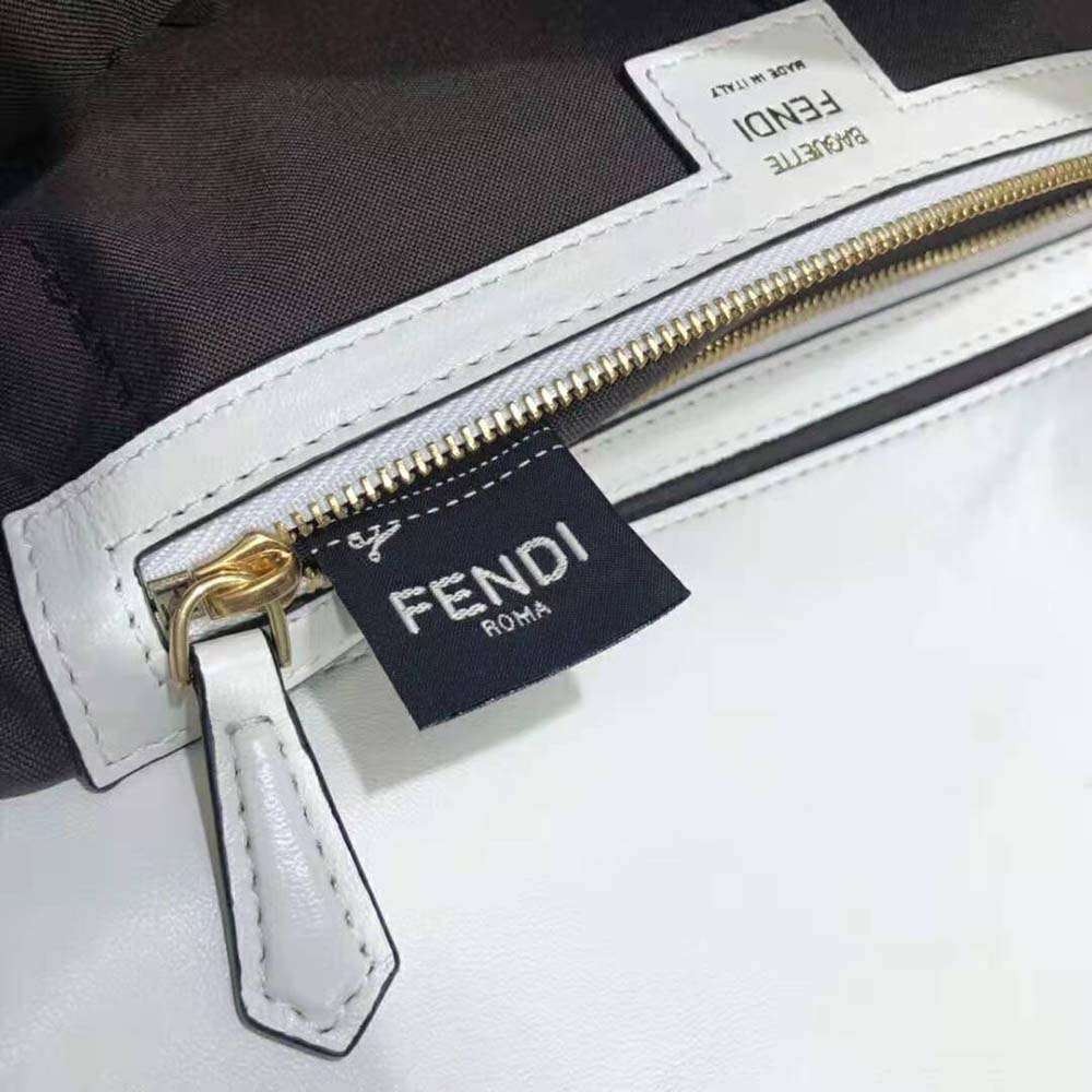 Fendi Women Iconic Large Baguette Leather Bag-White 6 Fendi Women Iconic Large Baguette Leather Bag-White - Image 6