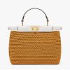 Fendi Women Peekaboo Mini Cotton Crochet Bag