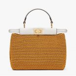 Fendi Women Peekaboo Mini Cotton Crochet Bag