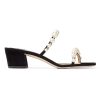 Jimmy Choo Women Amara 45 Black Suede Mules with Pearl Embellishment 11 Jimmy Choo Women Amara 45 Black Suede Mules with Pearl Embellishment