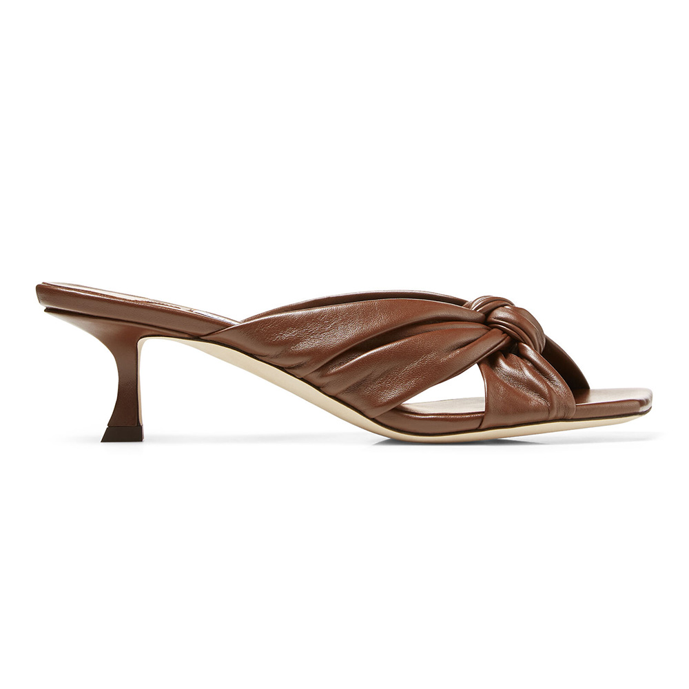 Jimmy Choo Women Avenue 50 Latte Nappa Leather Mules-Brown