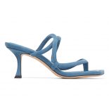 Jimmy Choo Women Cape 70 Butterfly Blue Suede Thong Mules