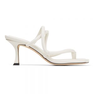 Jimmy Choo Women Cape 70 White Nappa Leather Thong Mules