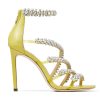 Jimmy Choo Women Josefine 100 Sunbleached Nappa Sandals with Crystal Embellishment