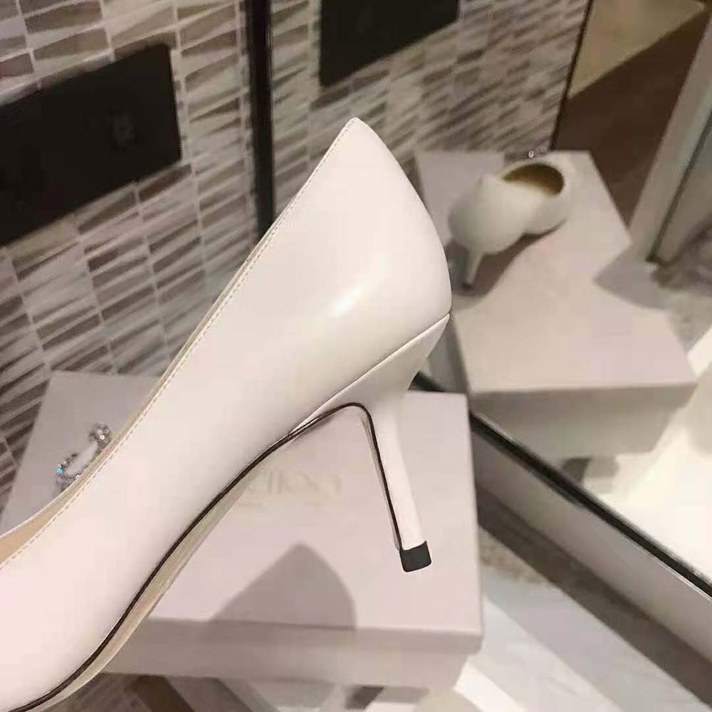 Jimmy Choo Women Saresa 65 Latte Nappa Leather Pumps with Crystal