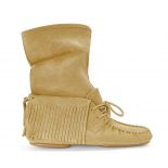 Loewe Women Fringed Soft Boot in Split Calfskin-Brown
