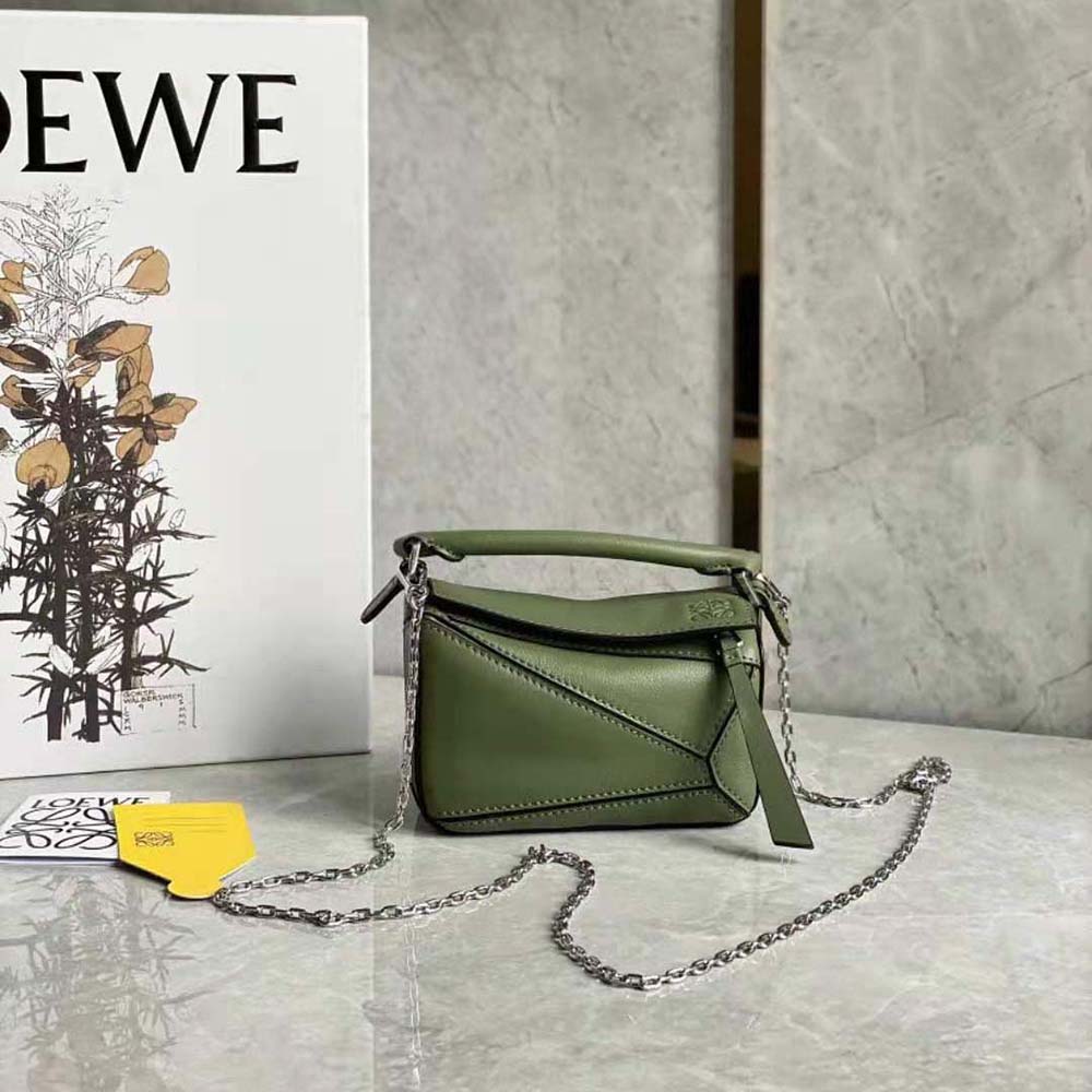 Loewe Green Nano Puzzle Bag – BlackSkinny