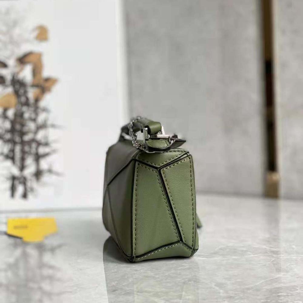 Loewe Green Nano Puzzle Bag – BlackSkinny