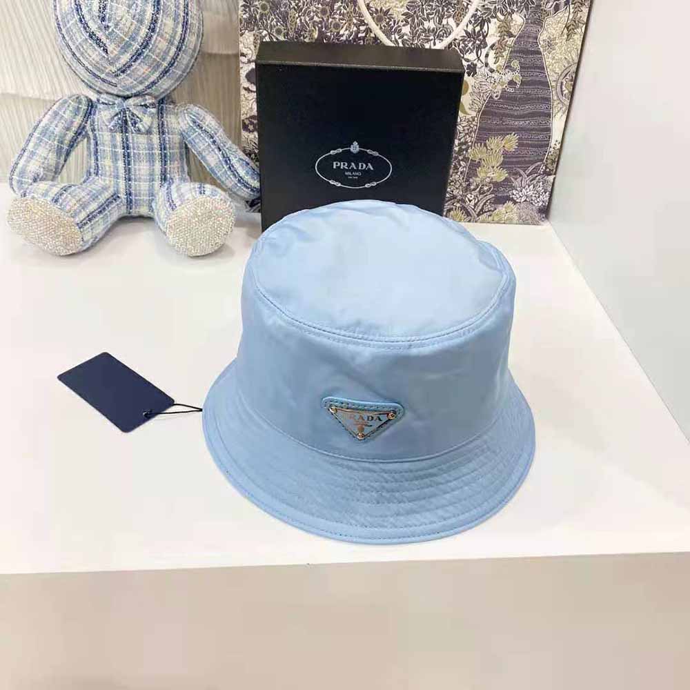 Prada Women Nylon Bucket Hat Decorated 