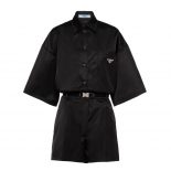 Prada Women Re-Nylon Playsuit-Black