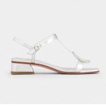 Roger Vivier Women Bikiviv' Metal Buckle Sandals in Leather-Silver