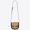 Saint Laurent YSL Women Kaia Small Satchel in Raffia and Leather