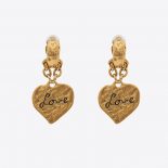 Saint Laurent YSL Women Love Heart Pendant Earrings in Metal