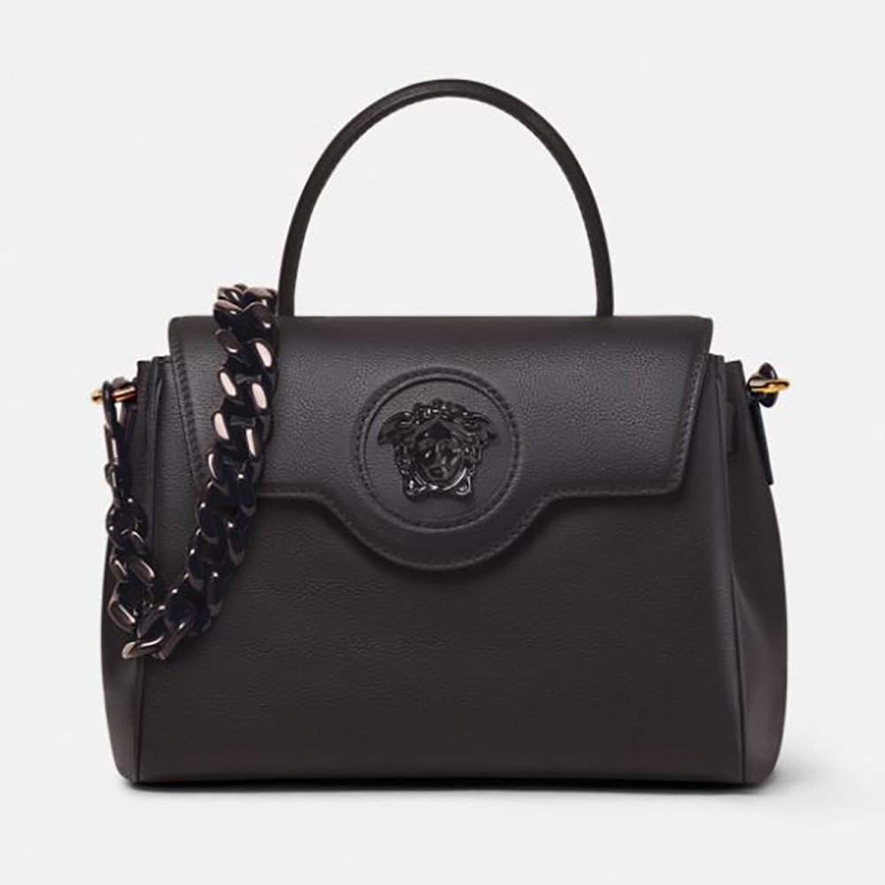 Versace Women La Medusa Medium Handbag Crafted From Premium leather-Black