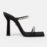 Versace Women Rhinestone Mules in 105mm Heel Hight-Black