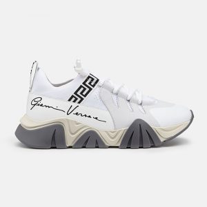 Versace Women Squalo Knit Sneakers-White
