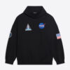 Balenciaga Men Space Boxy Hoodie in Black Medium Fleece